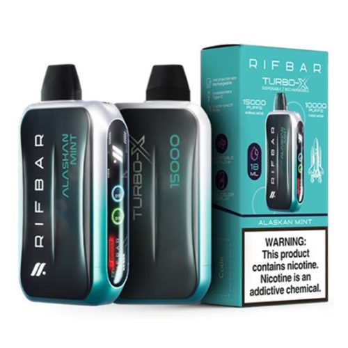 Alaskan Mint Flavored Rifbar Turbo-X Disposable Vape Device 10PK | EveryThing Vapes