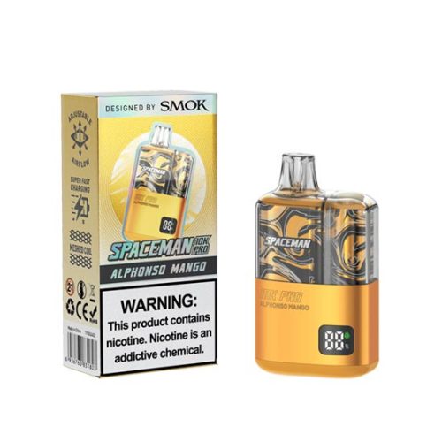 Alphonso Mango Flavored Spaceman 10K Pro Disposable Vape Device 10PK |  EveryThing Vapes