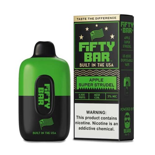 Apple Super Strudel Flavored FIFTY BAR 6500 Disposable Vape Device 1PC | EveryThing Vapes