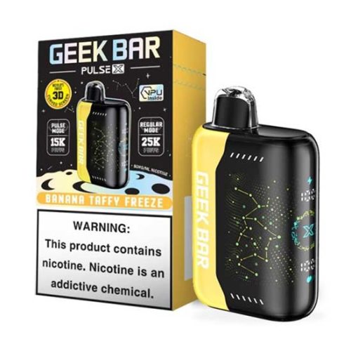 Banana Taffy Freeze Flavored Geek Bar Pulse X Disposable Vape Device 10PK | EveryThing Vapes