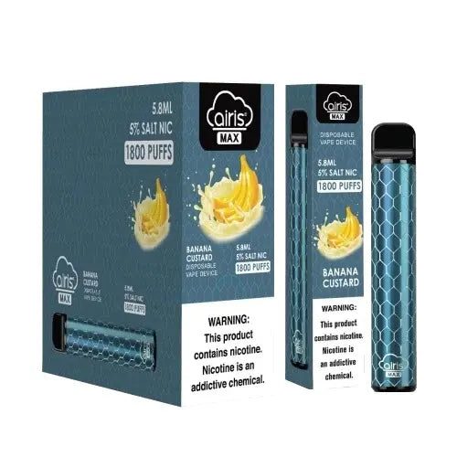 Banana Custard flavor Airis MAX Disposable Vape Device 1600 puffs