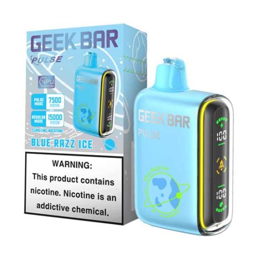 Blue Razz Ice Flavored Geek bar Pulse Disposable Vape Device - 15000 Puffs | everythingvapes.com - 1PC