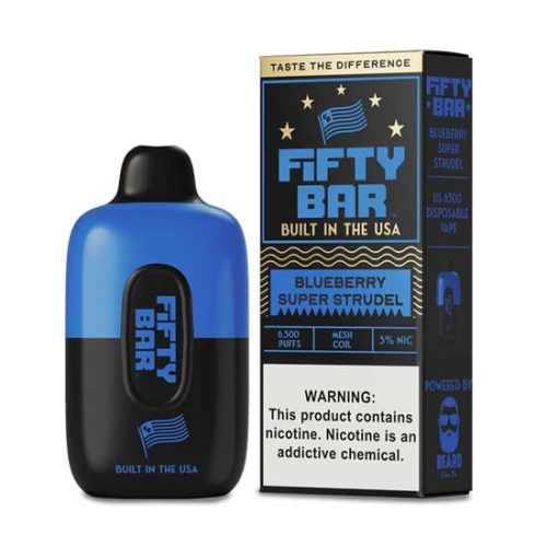 Blueberry Super Strudel Flavored FIFTY BAR 6500 Disposable Vape Device 1PC | EveryThing Vapes