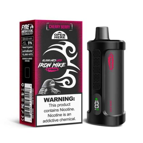 Cherry Berry Flavored Tyson 2.0 Iron Mike Disposable Vape Device - 1500 Puffs | everythingvapes.com - 10PK