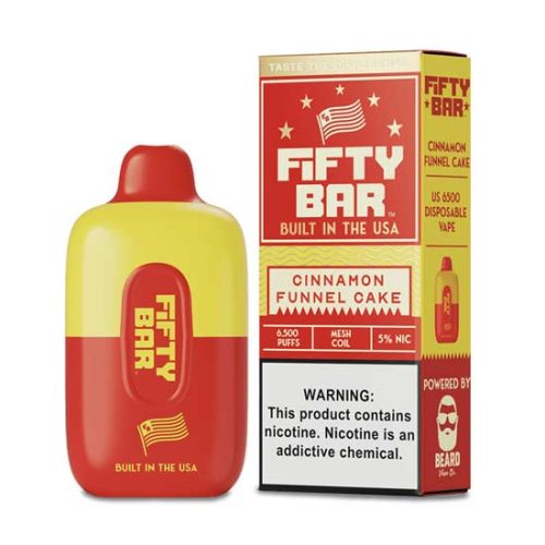 Cinnamon Funnel Cake Flavored FIFTY BAR 6500 Disposable Vape Device 1PC | EveryThing Vapes