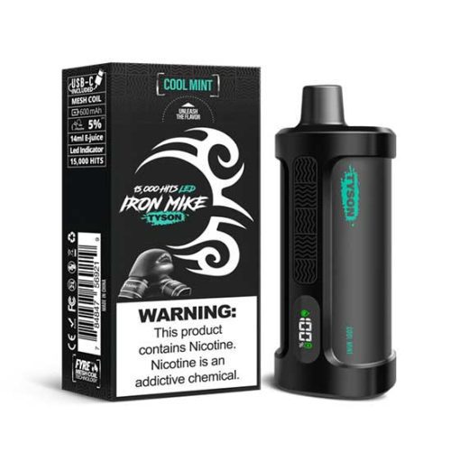 Cool Mint Flavored Tyson 2.0 Iron Mike Disposable Vape Device - 1500 Puffs | everythingvapes.com - 10PK