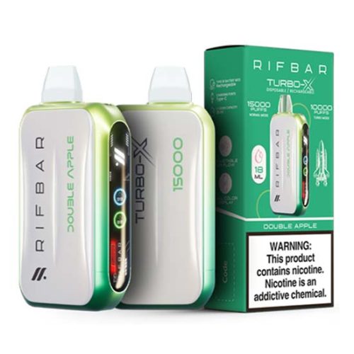 Double Apple Flavored Rifbar Turbo-X Disposable Vape Device 3PK | EveryThing Vapes