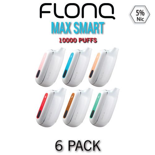 FLONQ Max Smart 5% Nicotine Disposable Vape Device | 10000 PUFFS - 6PK