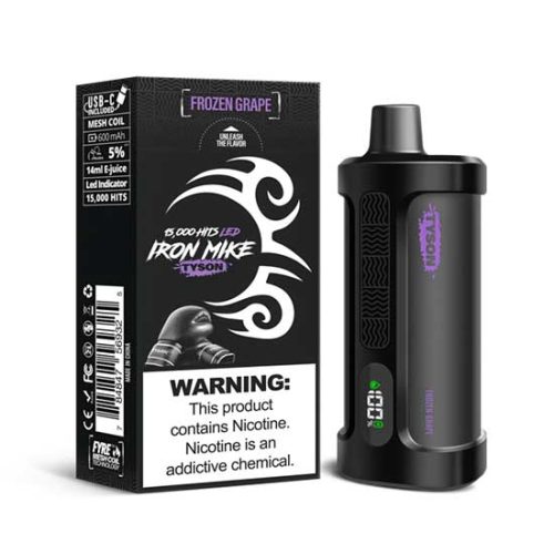 Frozen Grape Flavored Tyson 2.0 Iron Mike Disposable Vape Device - 1500 Puffs | everythingvapes.com - 3PK