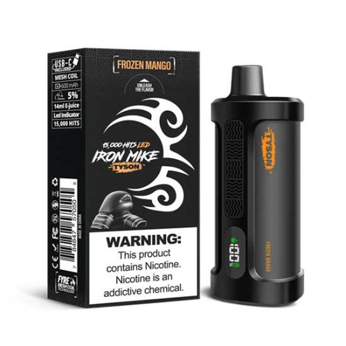 Frozen Mango Flavored Tyson 2.0 Iron Mike Disposable Vape Device - 1500 Puffs | everythingvapes.com - 10PK