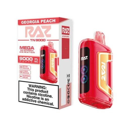 Georgia Peach Flavored Raz TN9000 Disposable Vape Device 3PK | everythingvapes.com