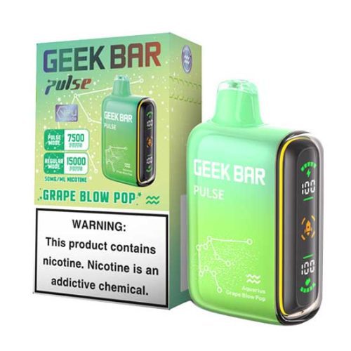 Grape Blow Pop Flavored Geek bar Pulse Disposable Vape Device - 15000 Puffs | everythingvapes.com - 1PC