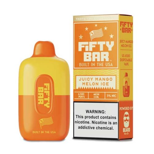 Juicy Mango Melon Ice Flavored FIFTY BAR 6500 Disposable Vape Device 1PC | EveryThing Vapes