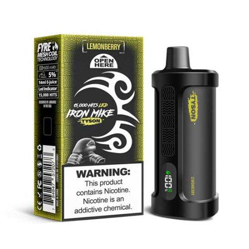 Lemon Berry Flavored Tyson 2.0 Iron Mike Disposable Vape Device - 1500 Puffs | everythingvapes.com - 3PK