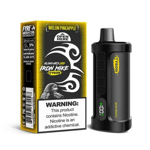 Melon Pineapple Flavored Tyson 2.0 Iron Mike Disposable Vape Device - 1500 Puffs | everythingvapes.com - 3PK