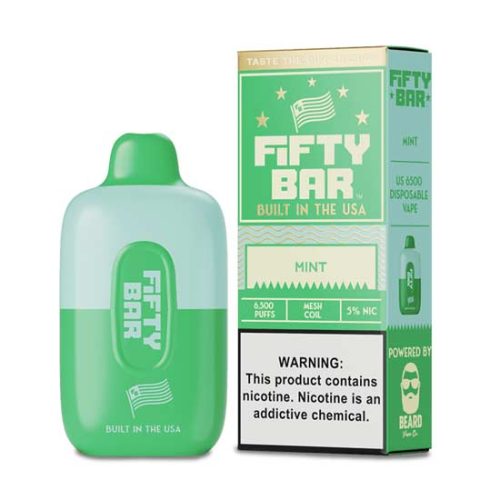 Mint Flavored FIFTY BAR 6500 Disposable Vape Device 1PC | EveryThing Vapes