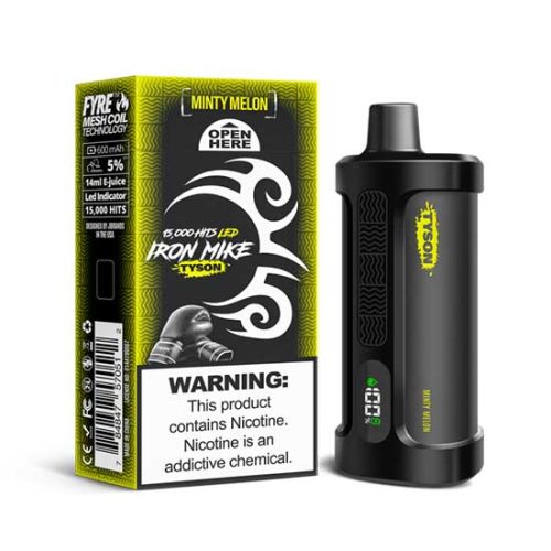 Minty Melon Flavored Tyson 2.0 Iron Mike Disposable Vape Device - 1500 Puffs | everythingvapes.com - 3PK