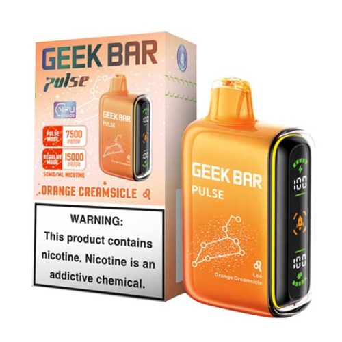 Orange Creamsicle Flavored Geek bar Pulse Disposable Vape Device - 15000 Puffs | everythingvapes.com - 1PC