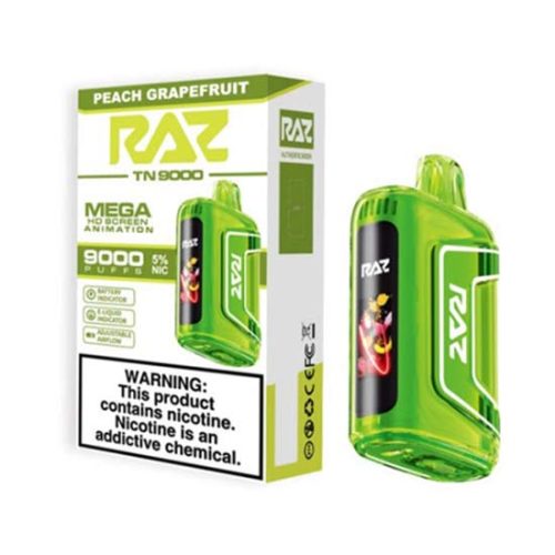 Peach Grapefruit Flavored Raz TN9000 Disposable Vape Device 10PK | everythingvapes.com