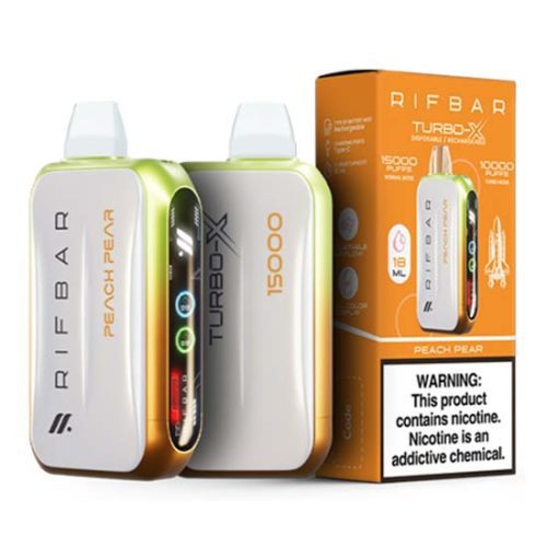 Peach Pear Flavored Rifbar Turbo-X Disposable Vape Device 3PK | EveryThing Vapes