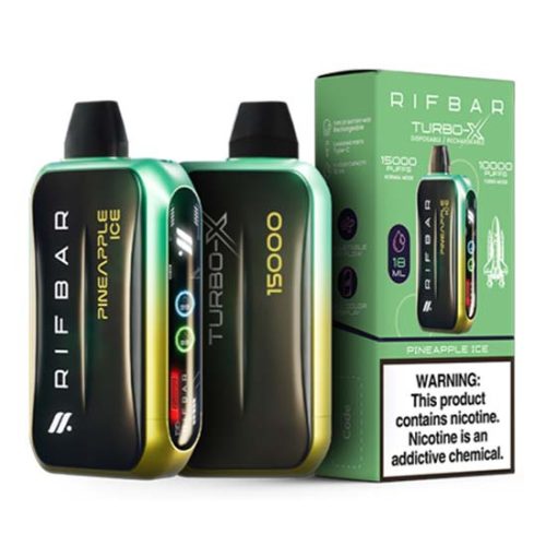 Pineapple Ice Flavored Rifbar Turbo-X Disposable Vape Device 3PK | EveryThing Vapes