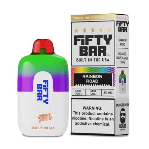 Rainbow Road Flavored FIFTY BAR 6500 Disposable Vape Device 1PC | EveryThing Vapes