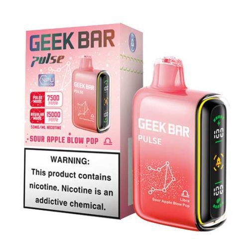 Sour Apple Blow Pop Flavored Geek bar Pulse Disposable Vape Device - 15000 Puffs | everythingvapes.com - 1PC