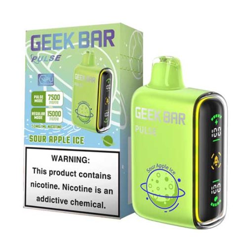 Sour Apple Ice Flavored Geek bar Pulse Disposable Vape Device - 15000 Puffs | everythingvapes.com - 1PC