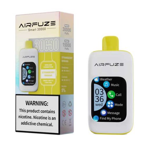 Strawberry Banana Flavored AIRFUZE Smart 30000 Disposable Vape Device - 30K Puffs - 10PK | EveryThing Vapes