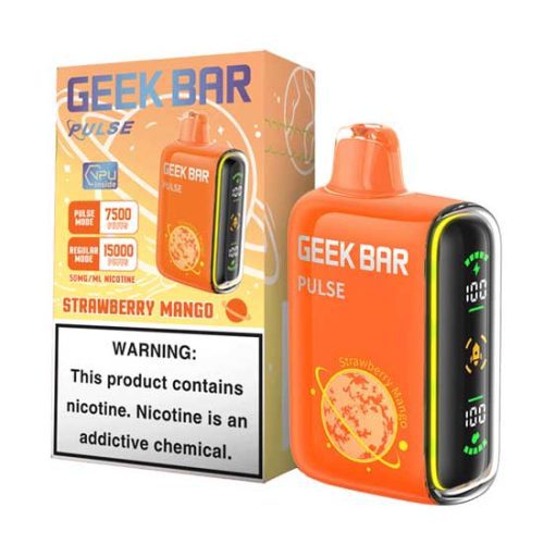 Strawberry Mango Flavored Geek bar Pulse Disposable Vape Device - 15000 Puffs | everythingvapes.com - 1PC