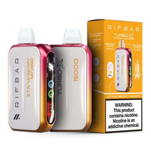 Strawberry Mango Flavored Rifbar Turbo-X Disposable Vape Device 3PK | EveryThing Vapes