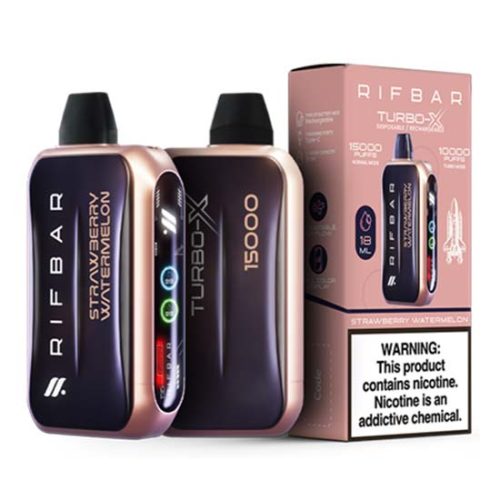 Strawberry Watermelon Flavored Rifbar Turbo-X Disposable Vape Device 3PK | EveryThing Vapes