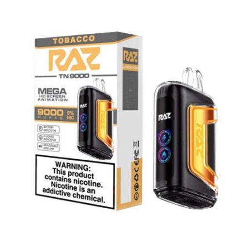 Tobacco Flavored Raz TN9000 Disposable Vape Device 10PK | everythingvapes.com