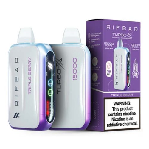 Triple Berry Flavored Rifbar Turbo-X Disposable Vape Device 3PK | EveryThing Vapes