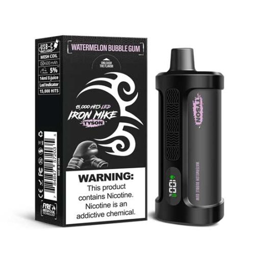 Watermelon Bubble Gum Flavored Tyson 2.0 Iron Mike Disposable Vape Device - 1500 Puffs | everythingvapes.com - 3PK