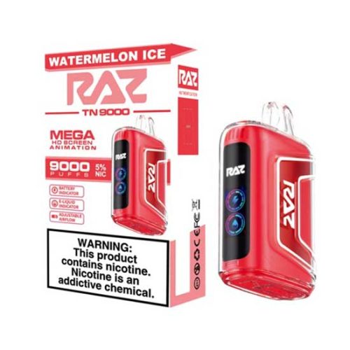 Watermelon Ice Raz TN9000 Disposable Vape Device 3PK | everythingvapes.com