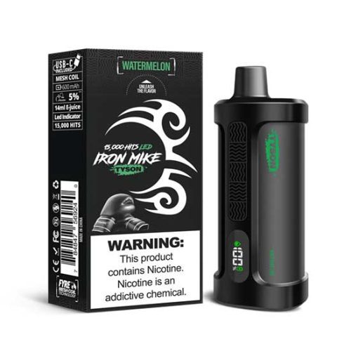 Watermelon Flavored Tyson 2.0 Iron Mike Disposable Vape Device - 1500 Puffs | everythingvapes.com - 3PK