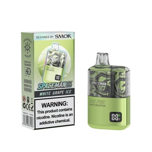 White Grape Ice Flavored Spaceman 10K Pro Disposable Vape Device 1PC |  EveryThing Vapes