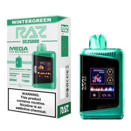 Wintergreen Flavored Raz DC25000 Disposable Vape Device - 25K Puffs - 10PK | EveryThing Vapes